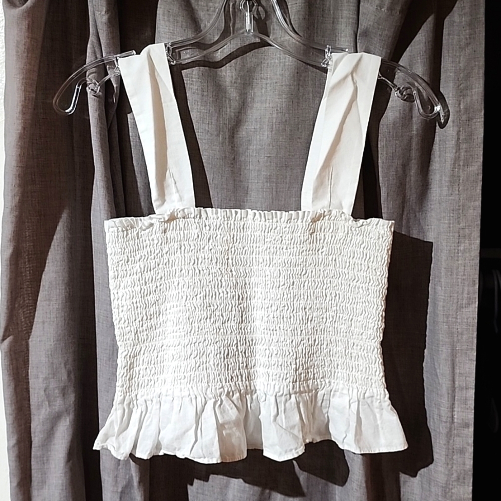 Uniqlo - Large - cotton shirred tank blouse